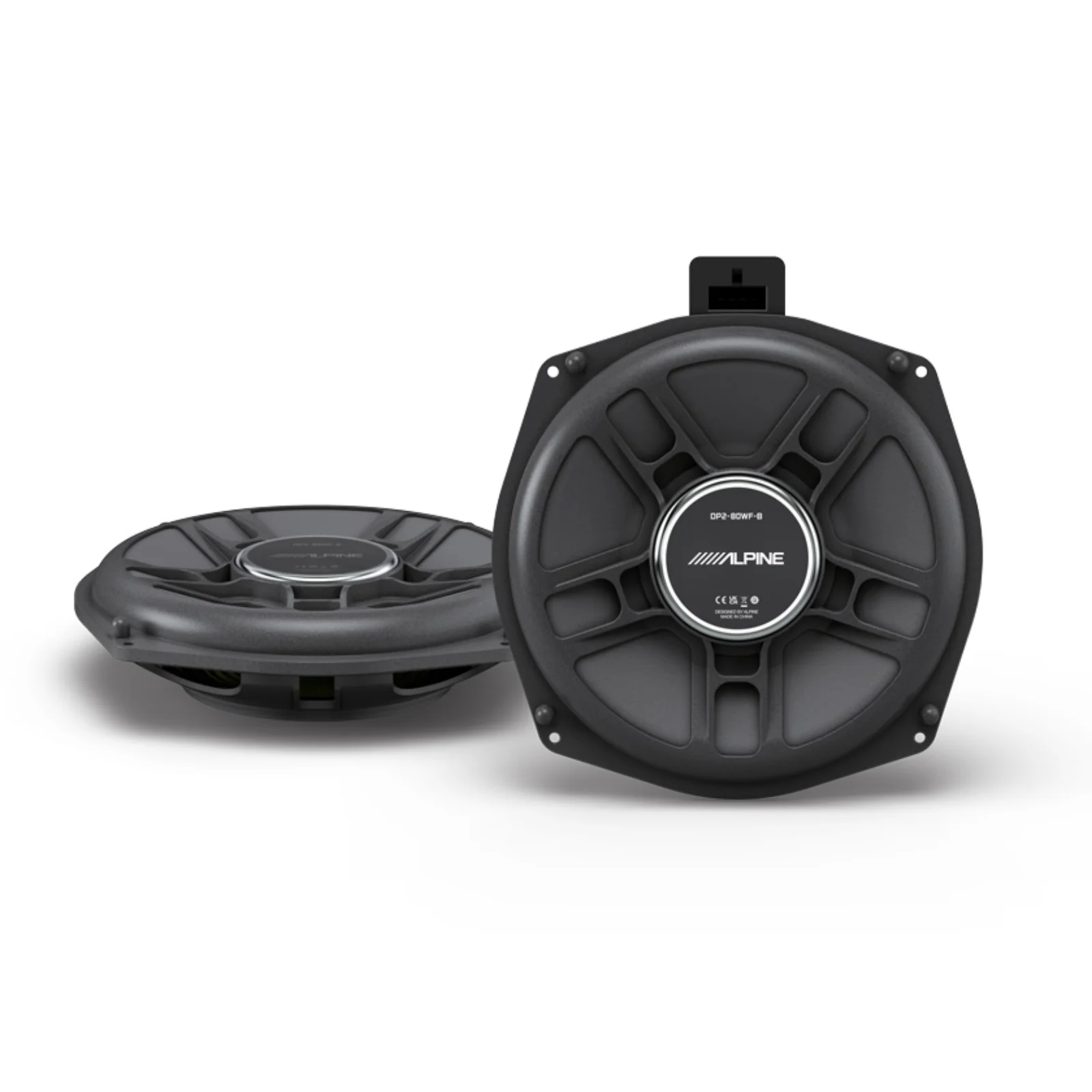 Alpine DP2-80WF-B Subs Plug & Play 8 Inch Underseat Subwoofers for BMW 100w RMS