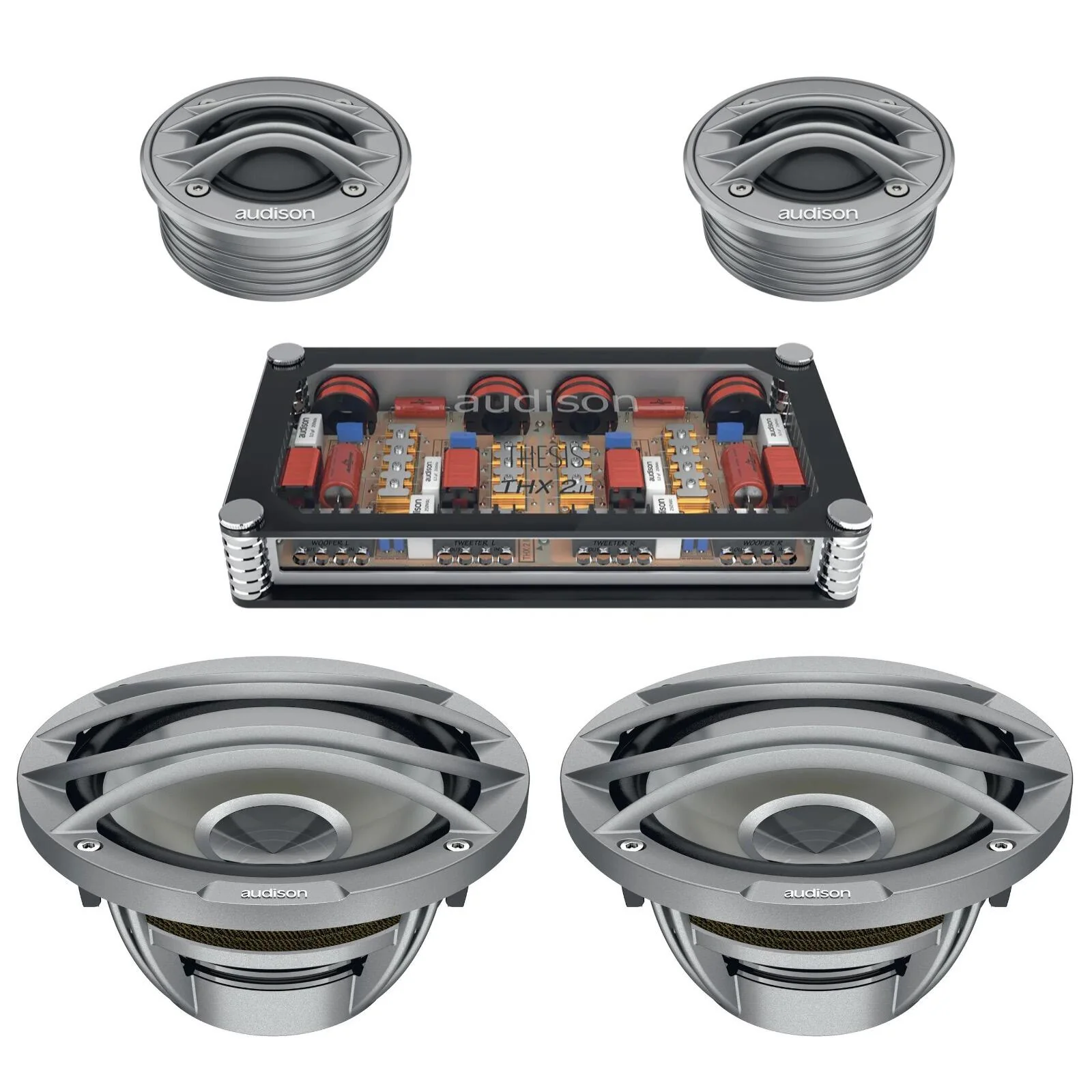 Audison Thesis TH K2 II P CORO Sax Violino 2 Way Passive Component Kit 150w RMS