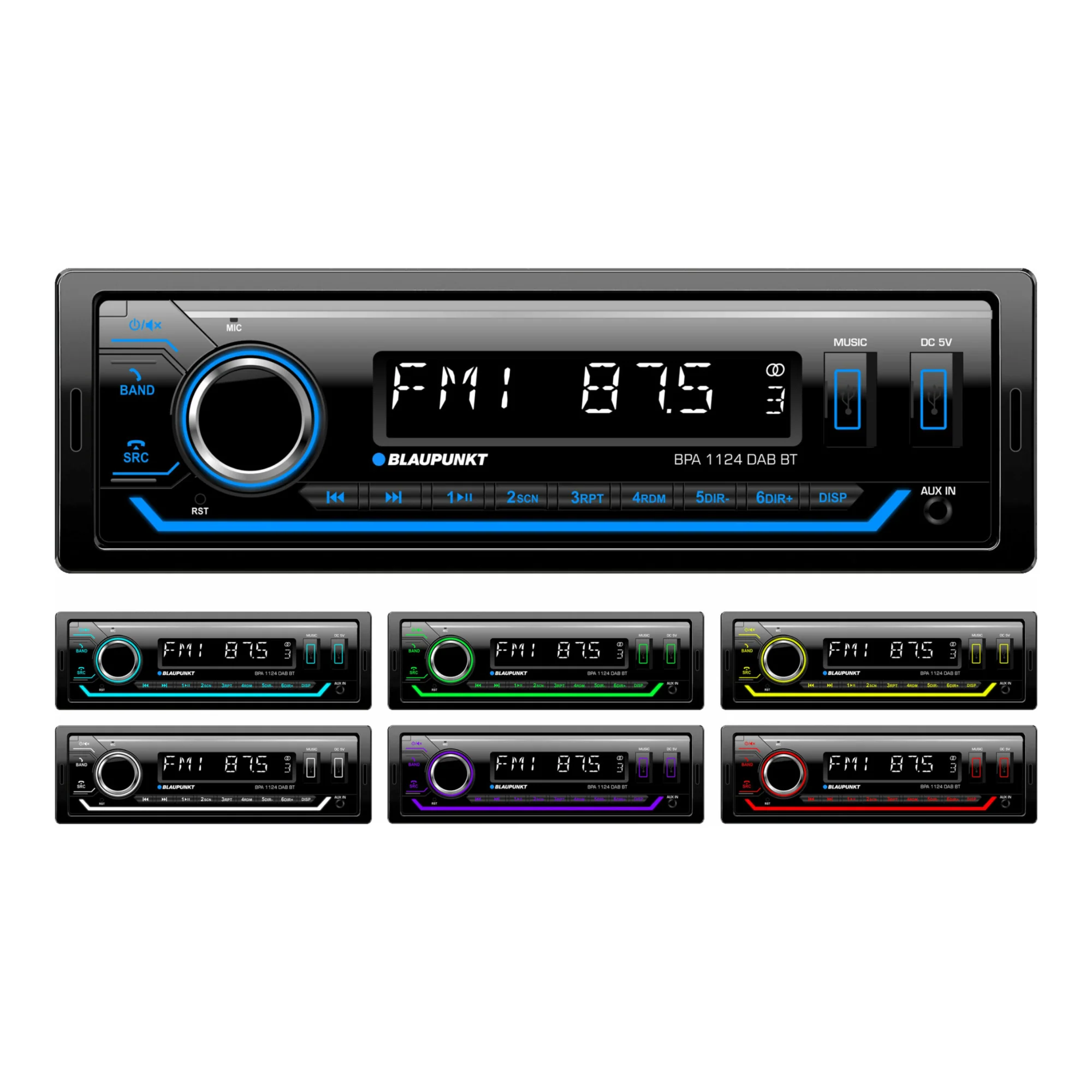 Blaupunkt BPA 1124 DAB BT Car Stereo AUX Dual Front USB Bluetooth DAB Radio - Image 2