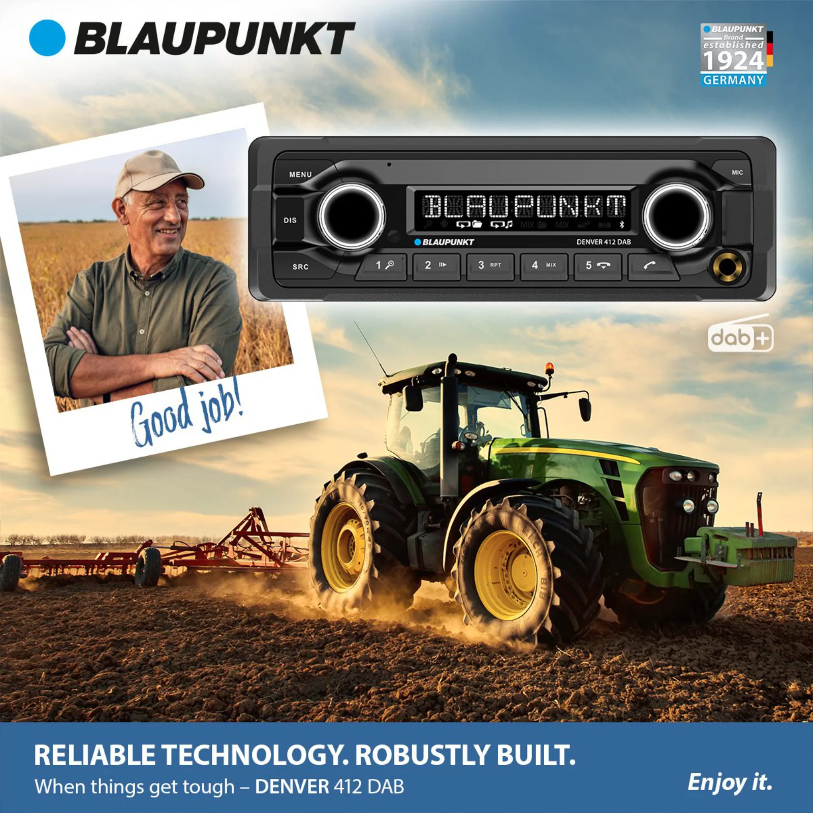 Blaupunkt Denver 412 DAB Heavy Duty 12 Volt AUX USB Bluetooth Radio 12v Stereo - Image 7