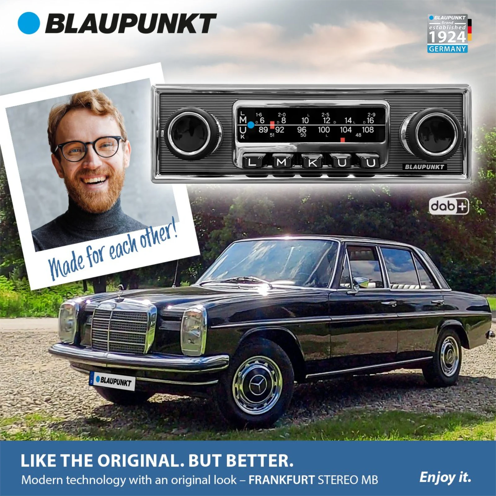 Blaupunkt Frankfurt Stereo MB Retro Classic Car Radio Bluetooth USB SD AUX DAB - Image 2