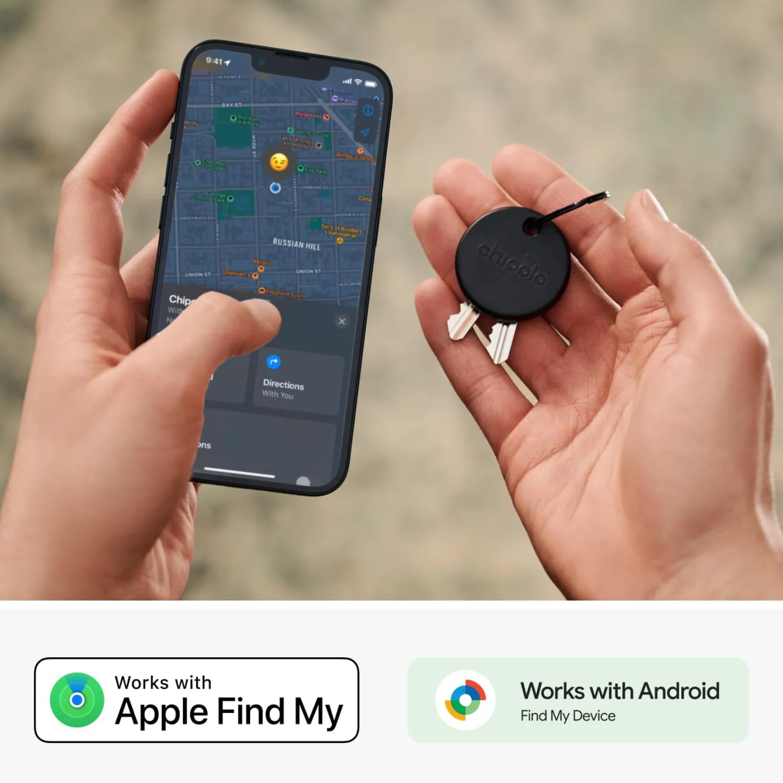 Chipolo POP Tracker Tag Works with Apple or Google's Find My Device 4 Pack Black - Image 4