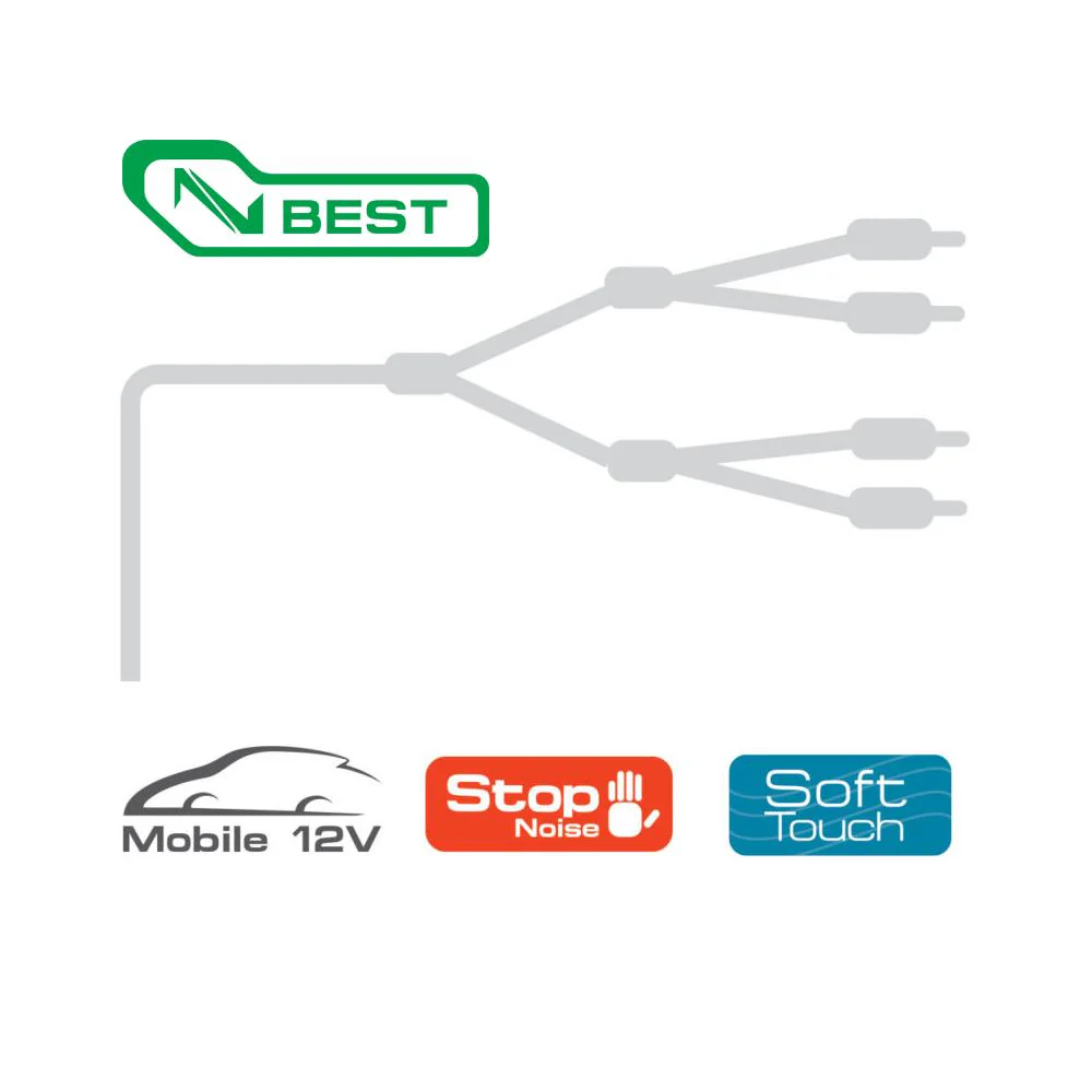 Connection Best BT4 250 2.5m 8.2 ft 4 Channel Car RCA Amp Cable Lead - Image 3