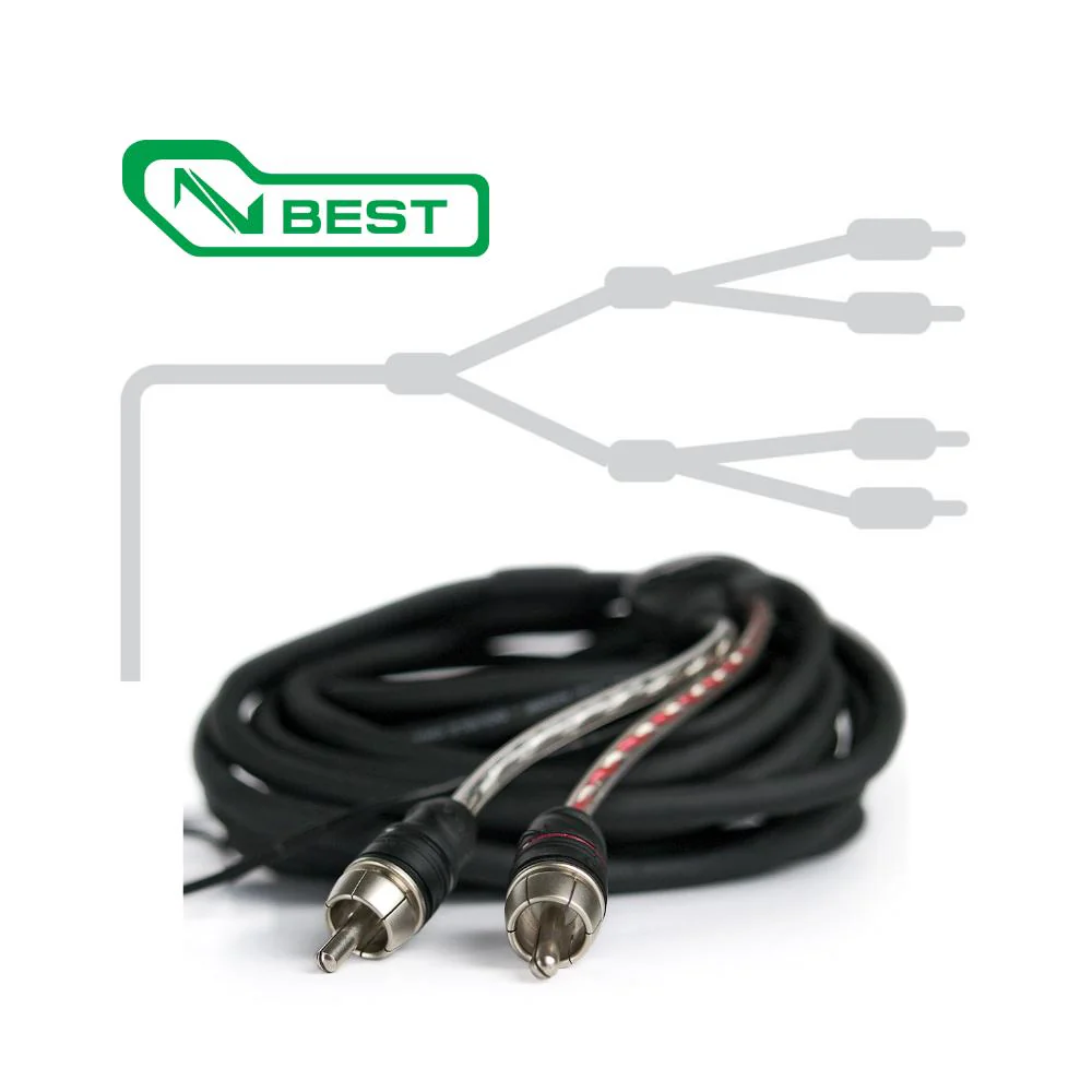Connection Best BT4 550 5.5m 18 ft 4 Channel Car RCA Amp Cable Lead - Image 2