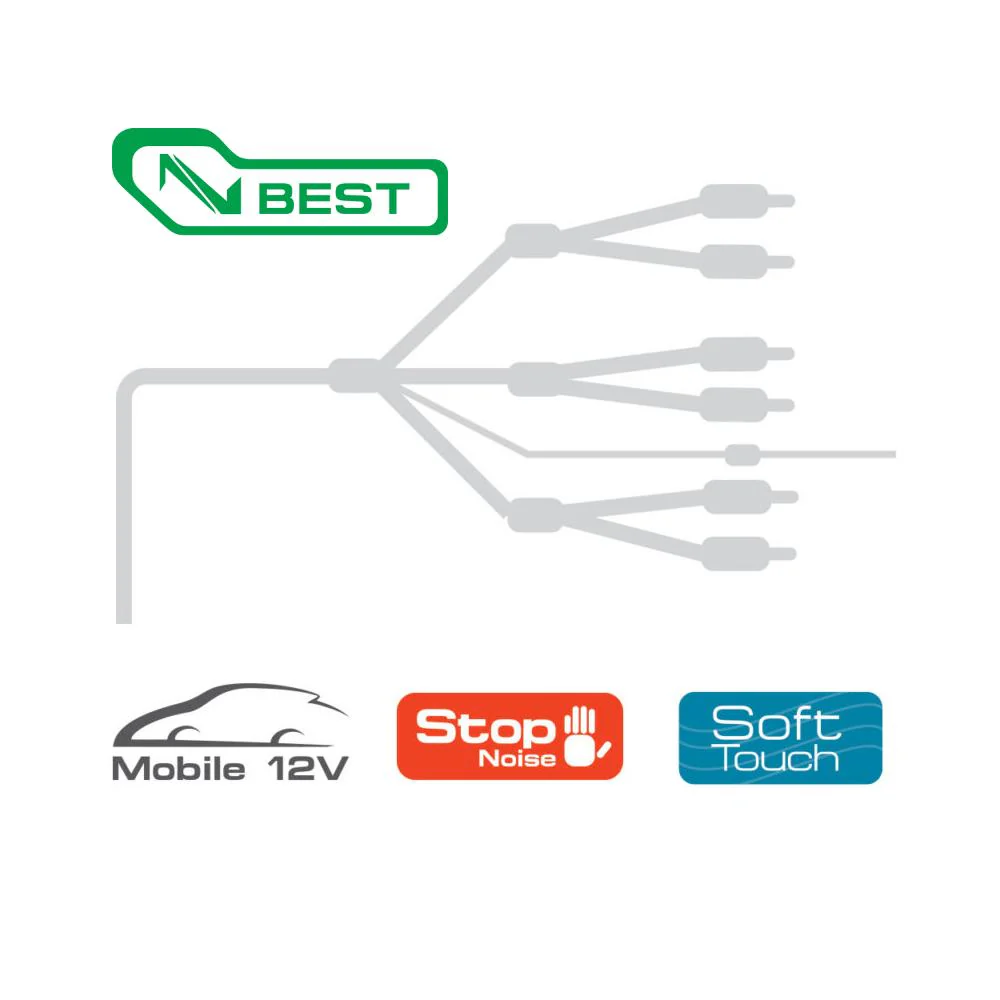 Connection Best BT6 250 2.5m 8.2 ft 6 Channel Car RCA Amp Cable Lead - Image 3