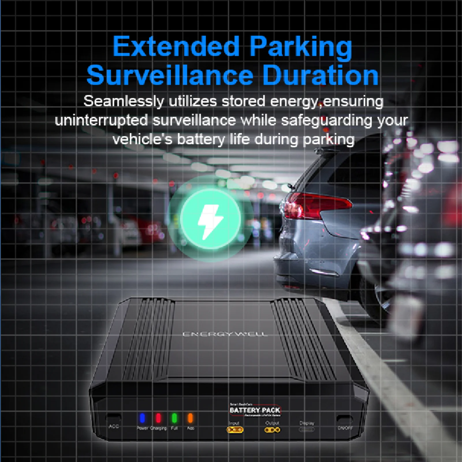 Energywell P6C Dash Cam LiFePO4 Battery Pack Extended Parking Mode upto 60 Hours - Image 7