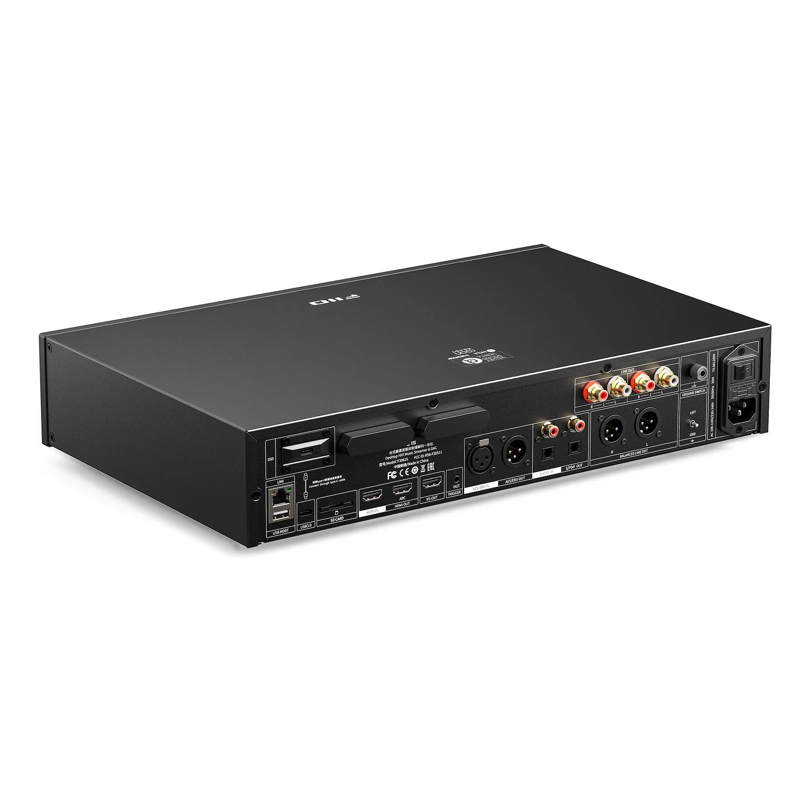 FiiO S15 Desktop Hi Res Audio Music Streamer 7.84 Inch Display Android 12 Black - Image 4