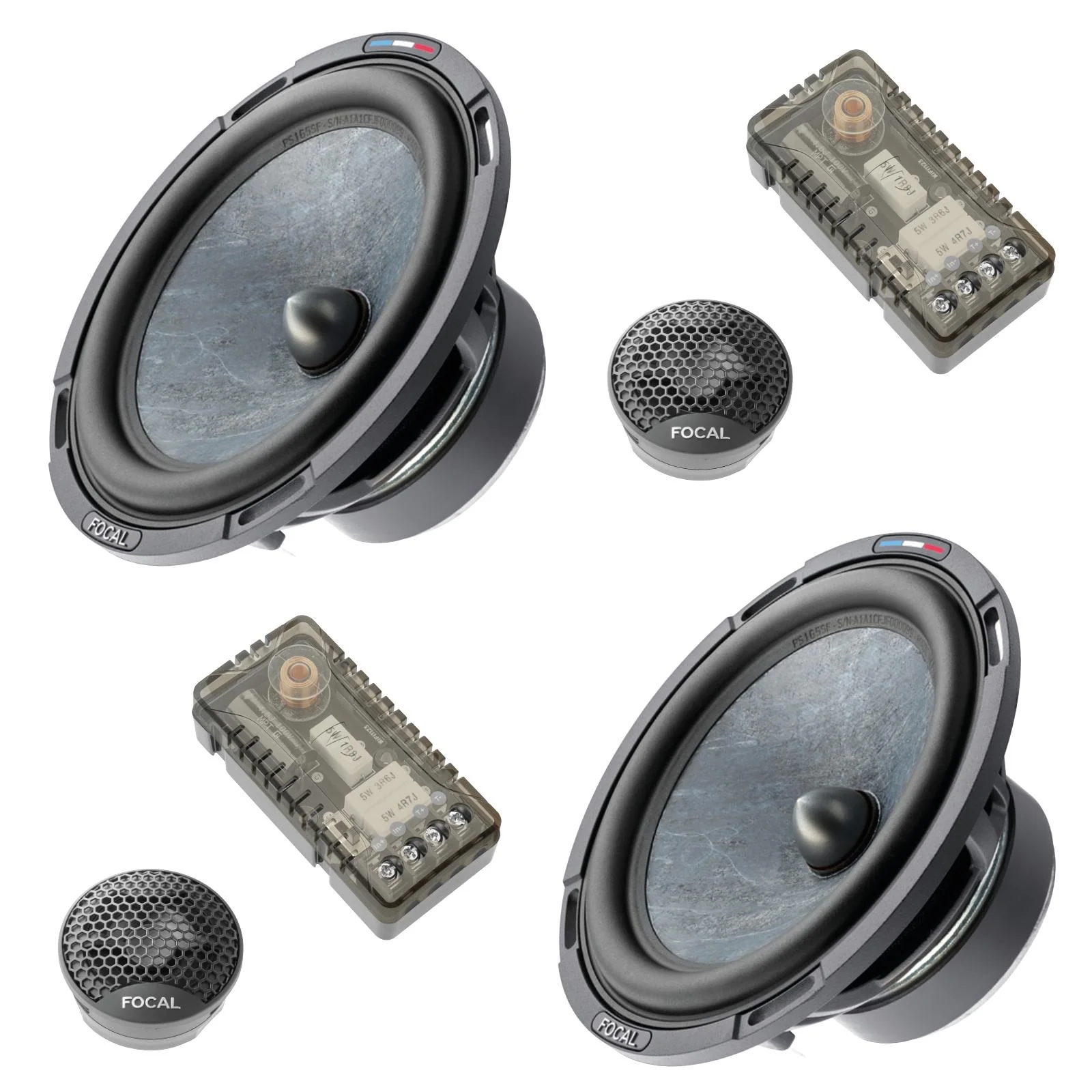 Focal PS 165 SF Slate Fibre Series 6.5" 2 Way Car Door Component Speakers 80w