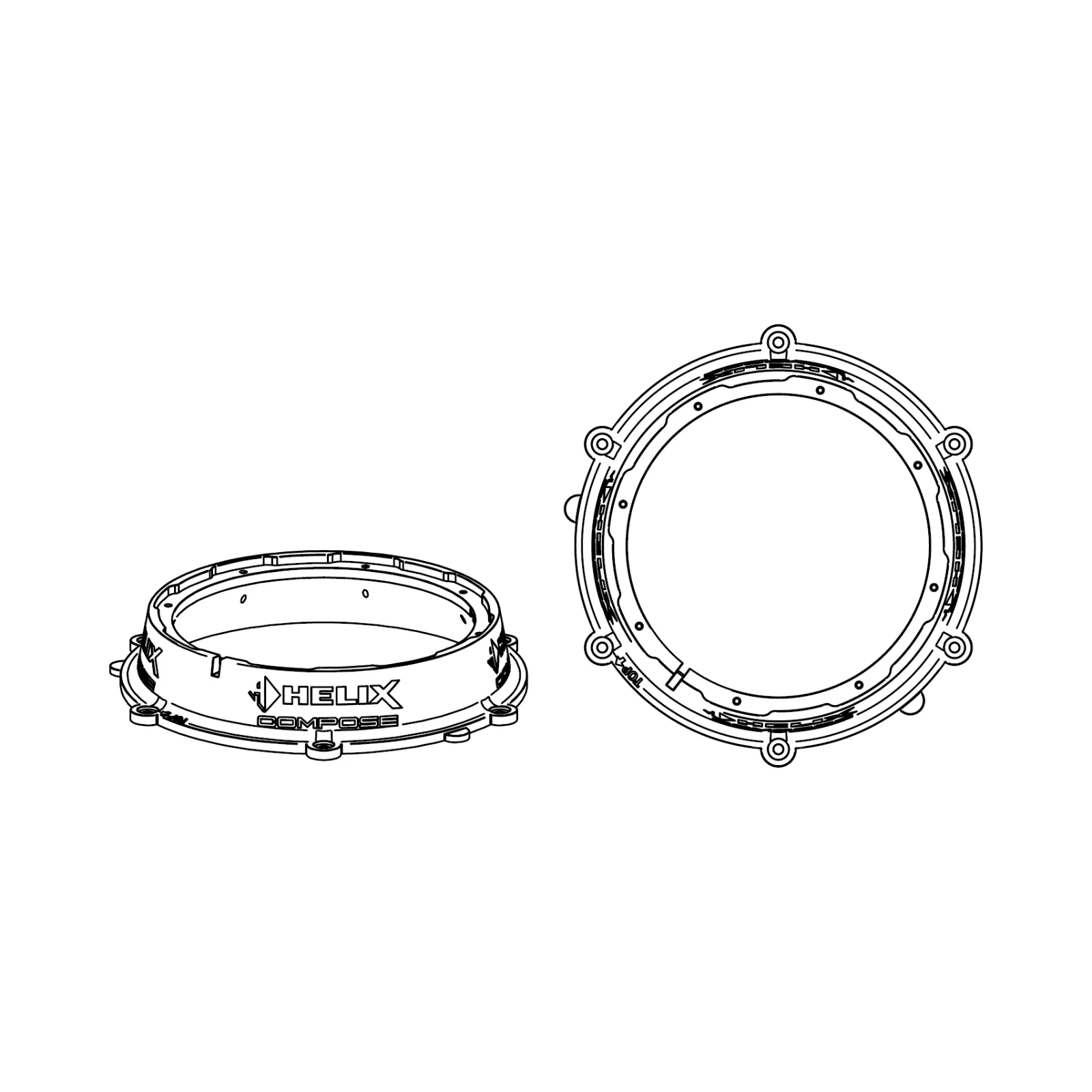 Helix Compose FlexMount 200 CFMK200 POR.6 8 Inch Woofer Adaptor for Porsche - Image 3