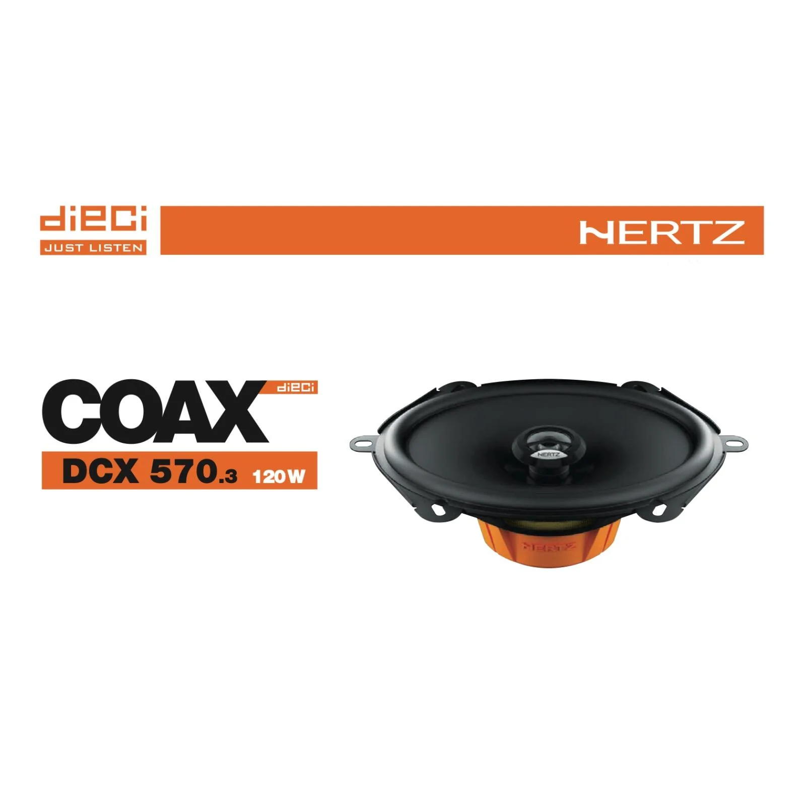 Hertz Dieci DCX 570.3 5x7" 2 Way Car Door Shelf Coaxial Speakers 60w RMS Pair - Image 4