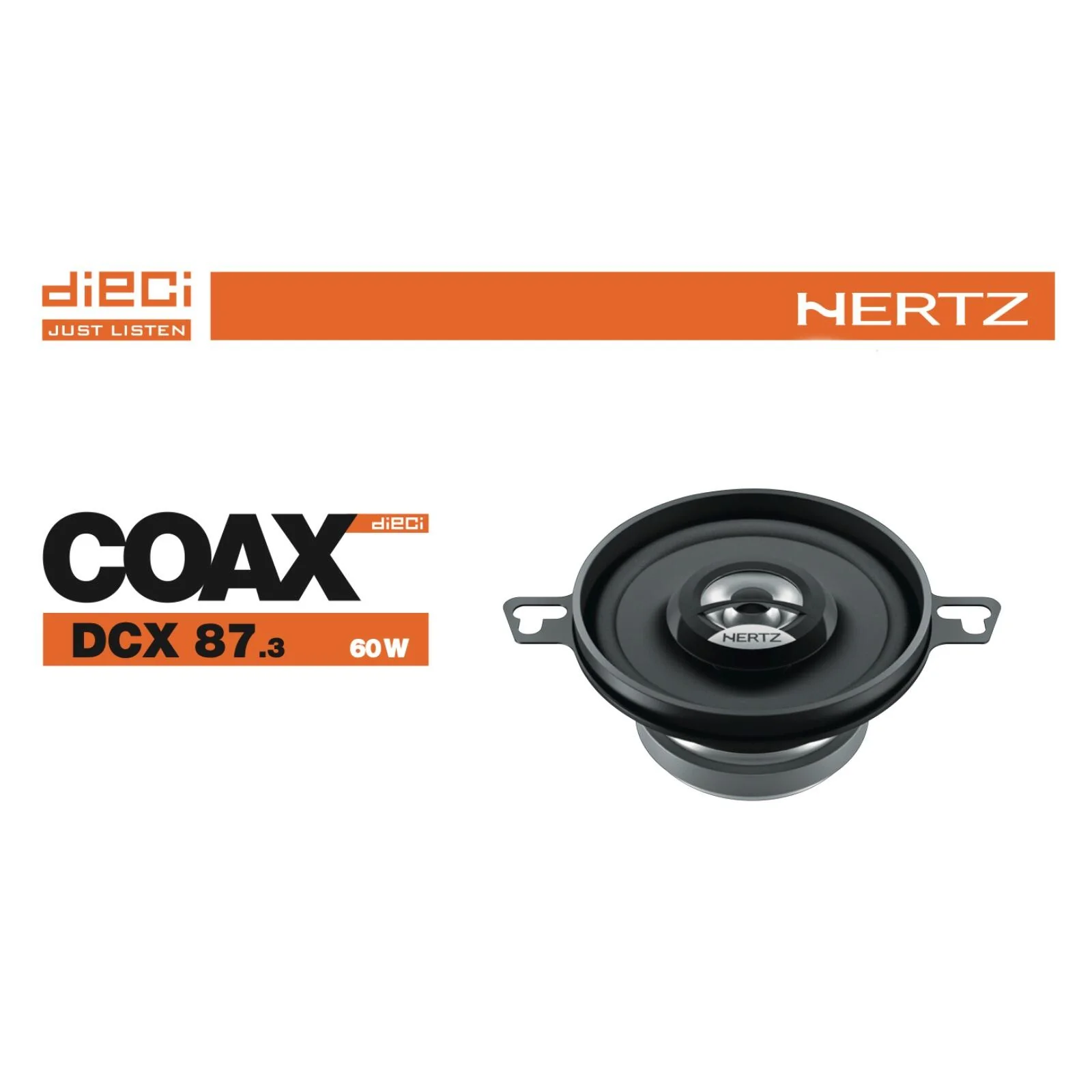 Hertz Dieci DCX 87.3 3.4" 8.7cm 2 Way Car Van Dash Coaxial Speakers 30w RMS Pair - Image 4