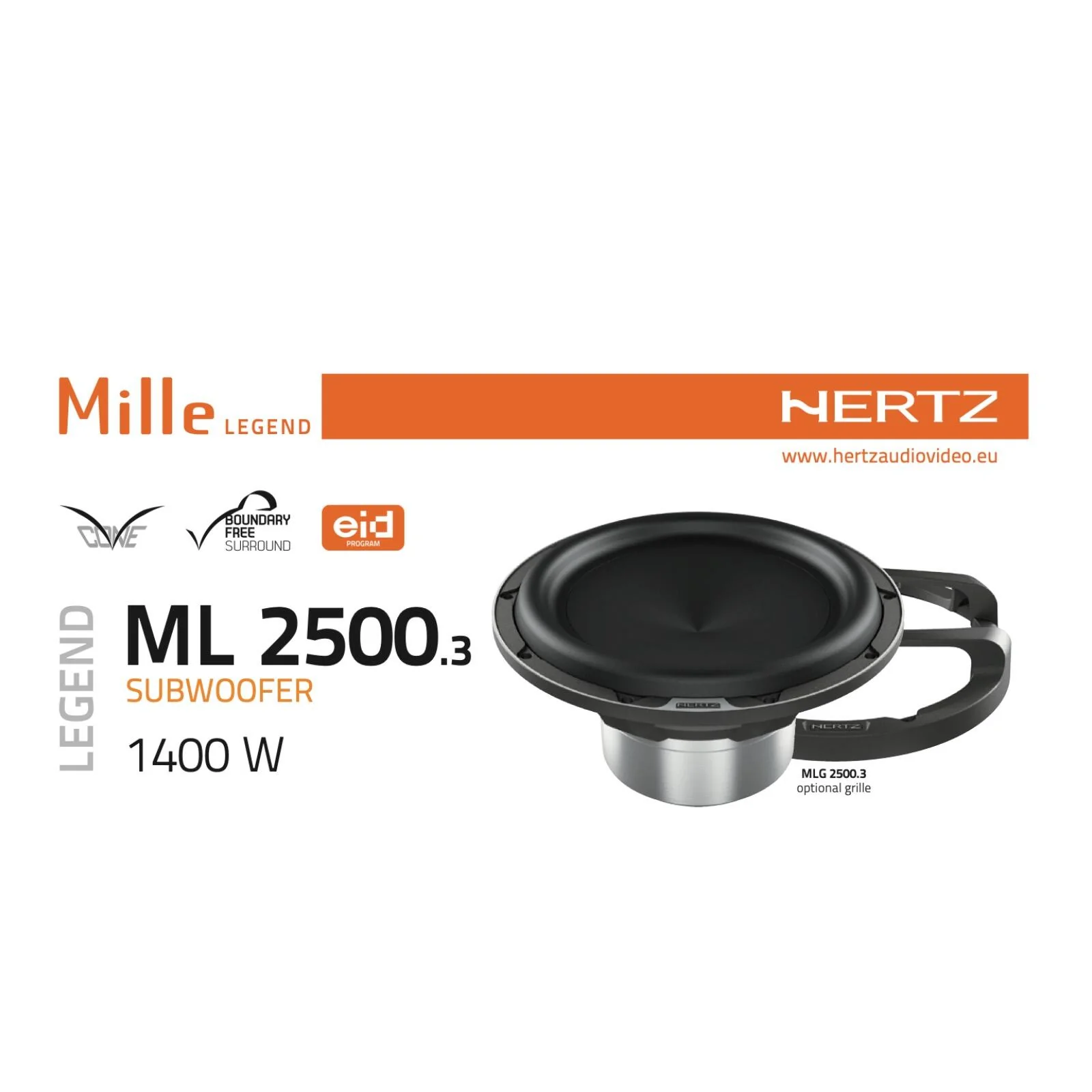 Hertz Mille Legend ML 2500.3 10 Inch Single Voice Coil 4 ohm Subwoofer 700w RMS - Image 5