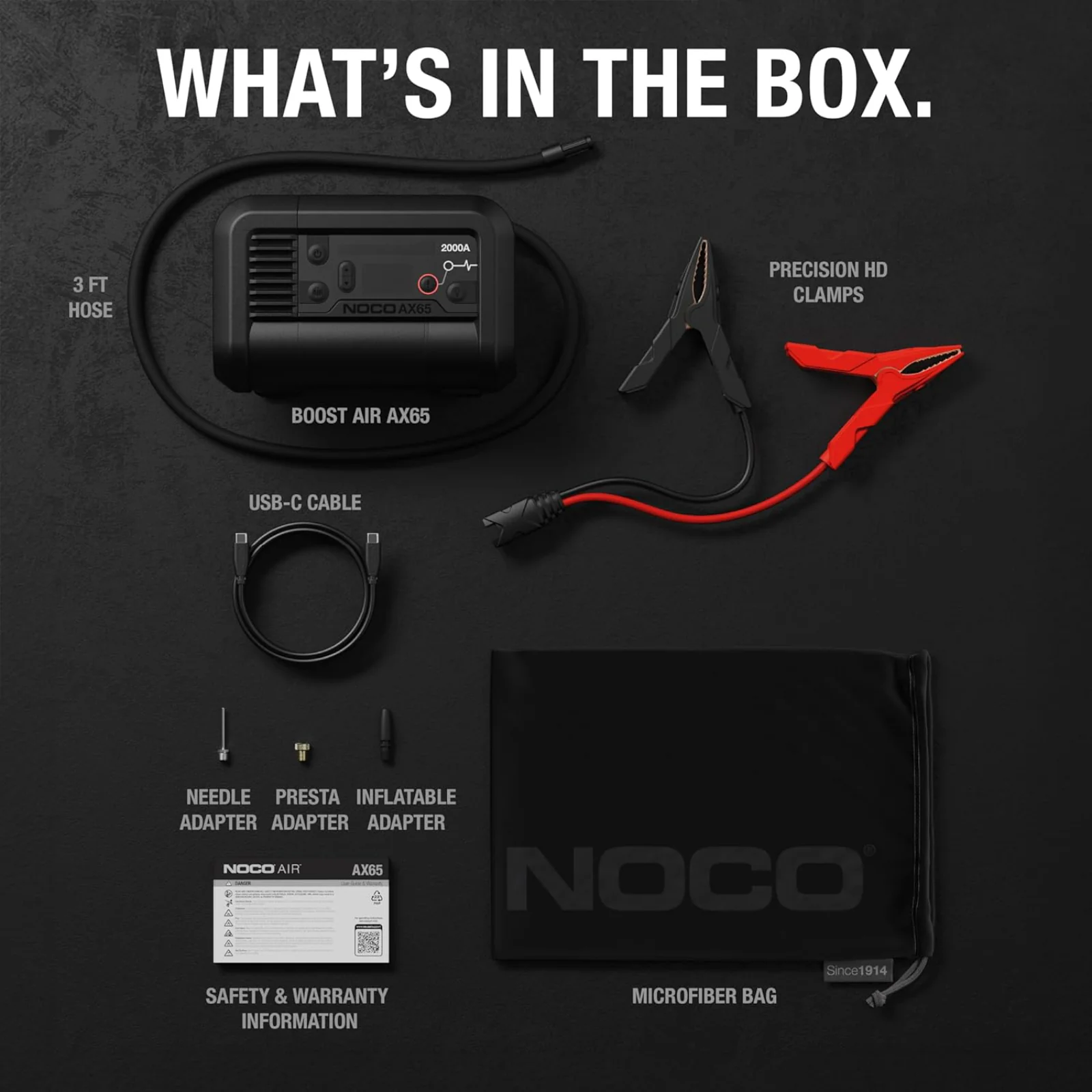 NOCO Boost Air AX65 2000A Jump Starter Battery Booster & 100PSI Air Compressor - Image 7