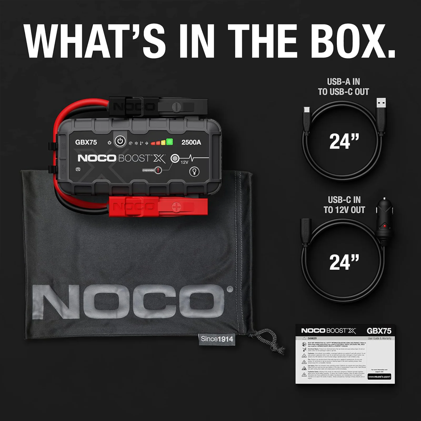 NOCO Boost X GBX75 2500A UltraSafe Jump Starter Power Pack 12V Battery Booster - Image 7