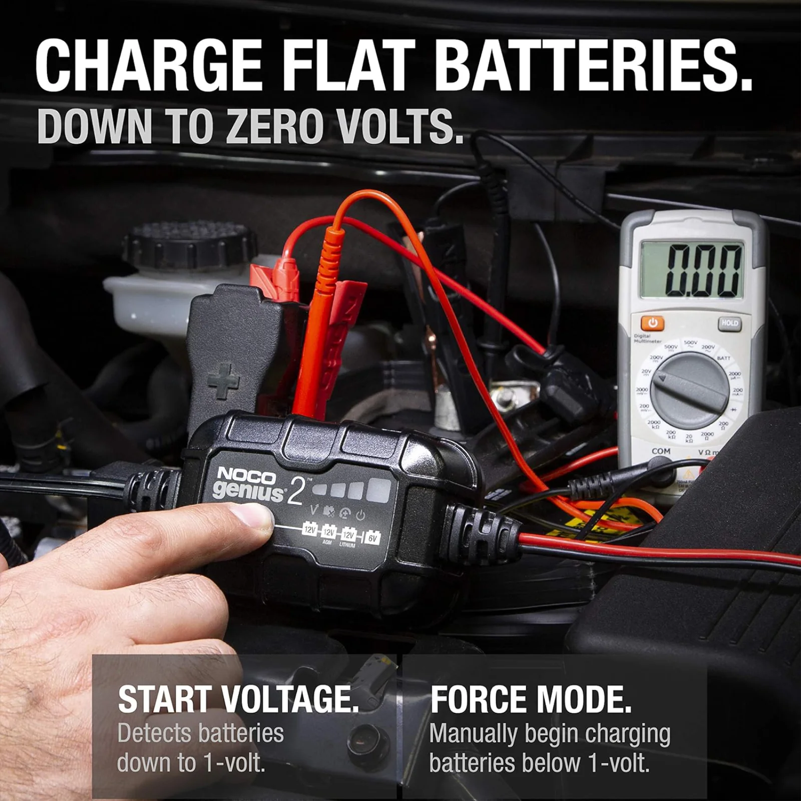 NOCO Genius2 6V/12V 2A Smart Battery Trickle Charger Maintainer Desulfator - Image 6