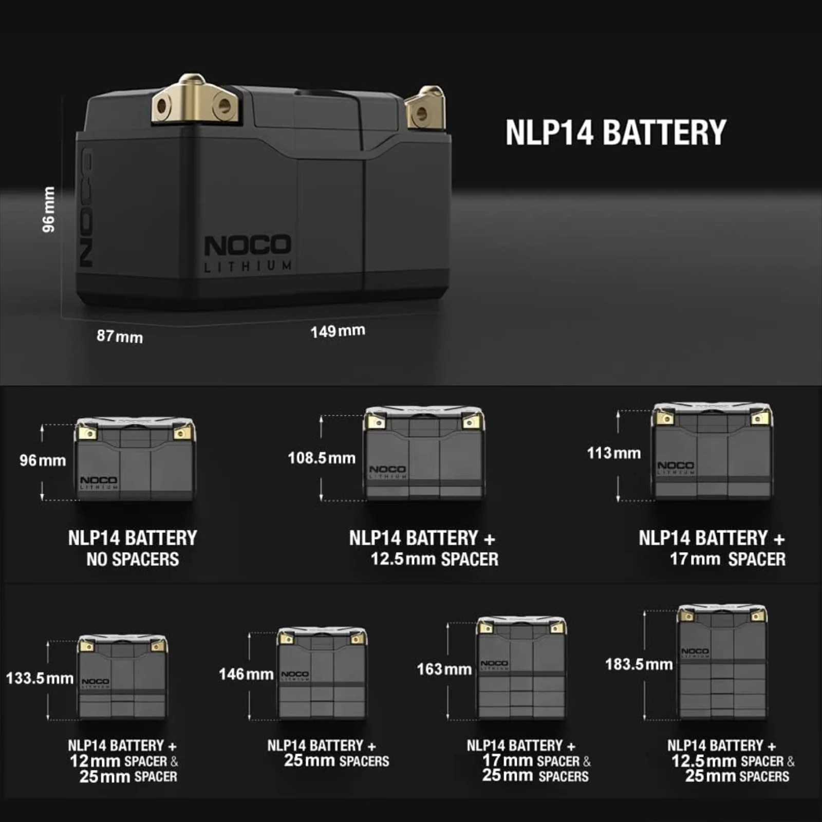 NOCO Lithium NLP14 12V 500A Group 14 Powersport Motorcycle Motorbike Battery - Image 4