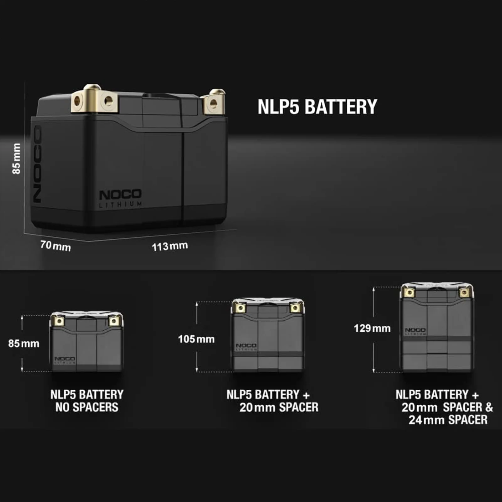 NOCO Lithium NLP5 12V 250A Group 5 Powersport Motorcycle Motorbike Battery - Image 5