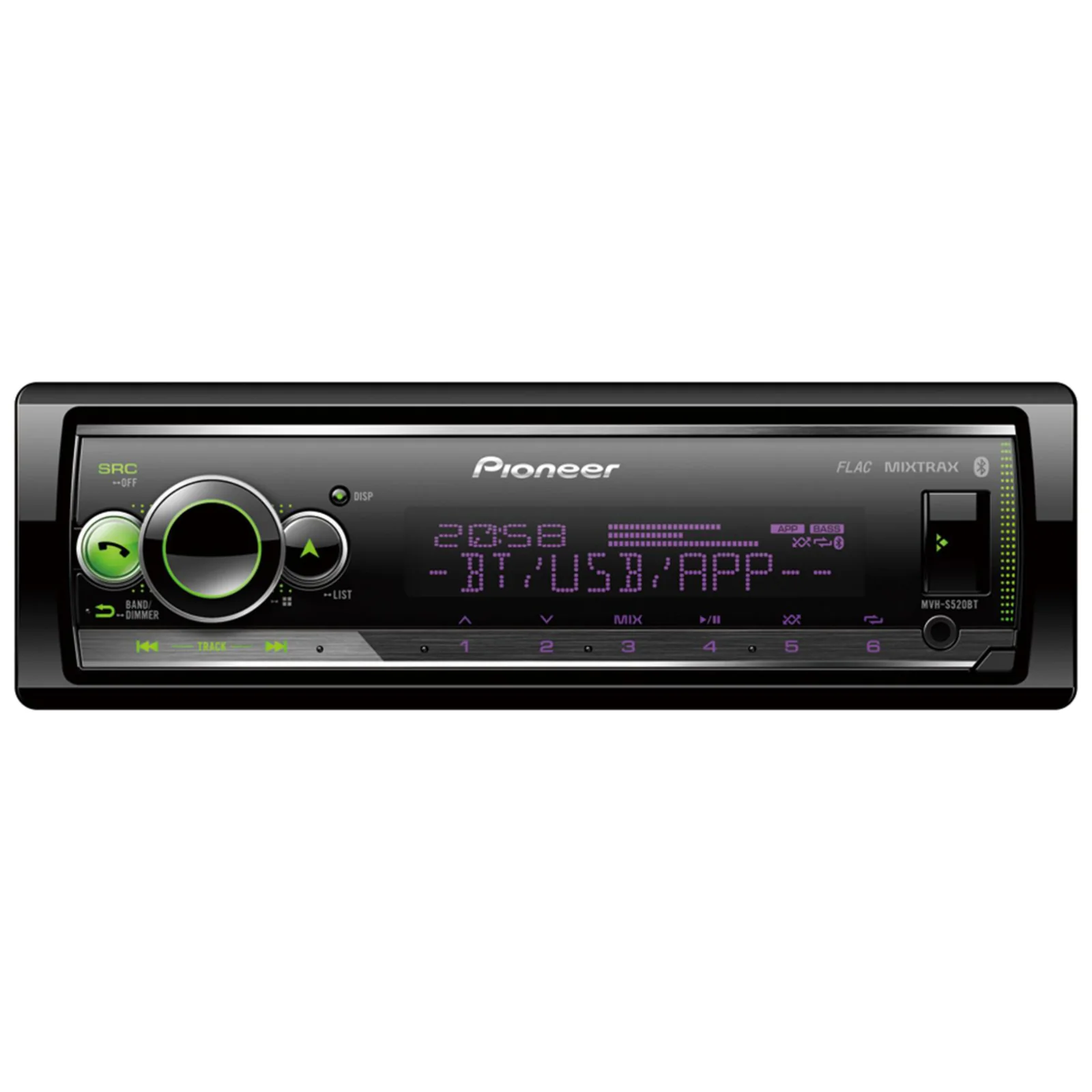 Pioneer MVH-S520BT Mechless Bluetooth Spotify USB AUX iPhone Car Radio Stereo