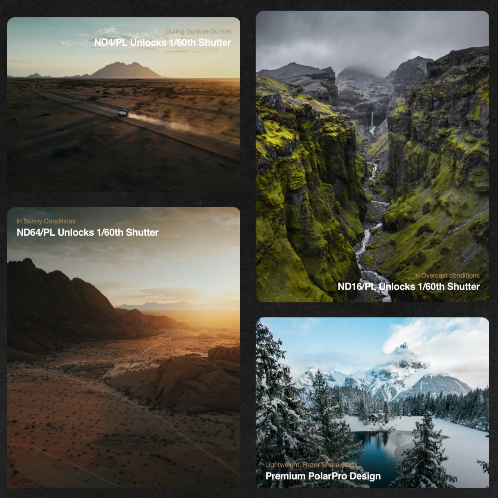 PolarPro Vivid Collection DJI Mavic 4 Pro Drone ND4/PL ND16/PL ND64/PL Filters - Image 4