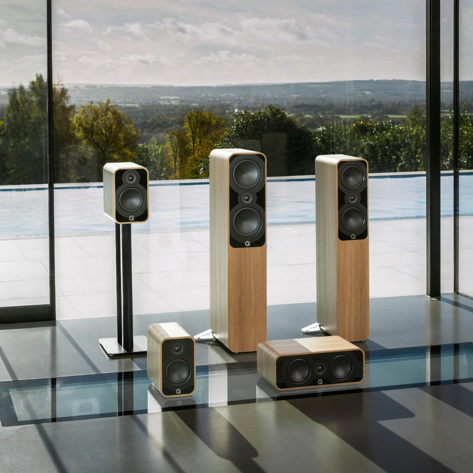 Q Acoustics 5040 Floorstanding Speakers HI-FI Home Cinema Holme Oak QA5048 - Image 6