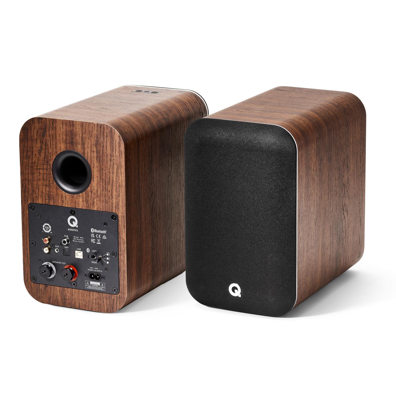 Q Acoustics M20 Wireless Powered Bookshelf Speakers aptX HD Bluetooth 5.0 Walnut - Image 9