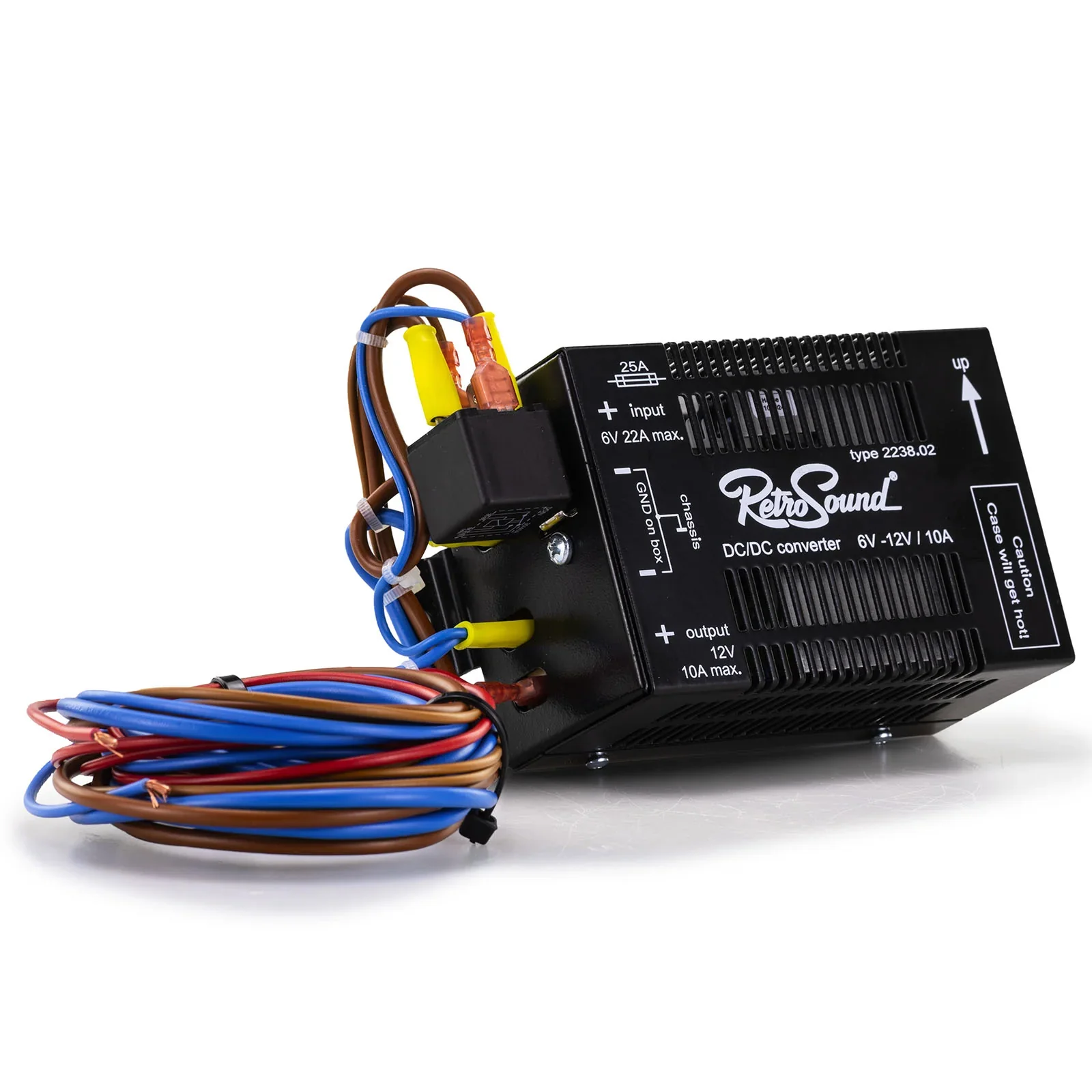 RetroSound 6-12 Volt Converter Designed for Classic Cars with Negative Grounding