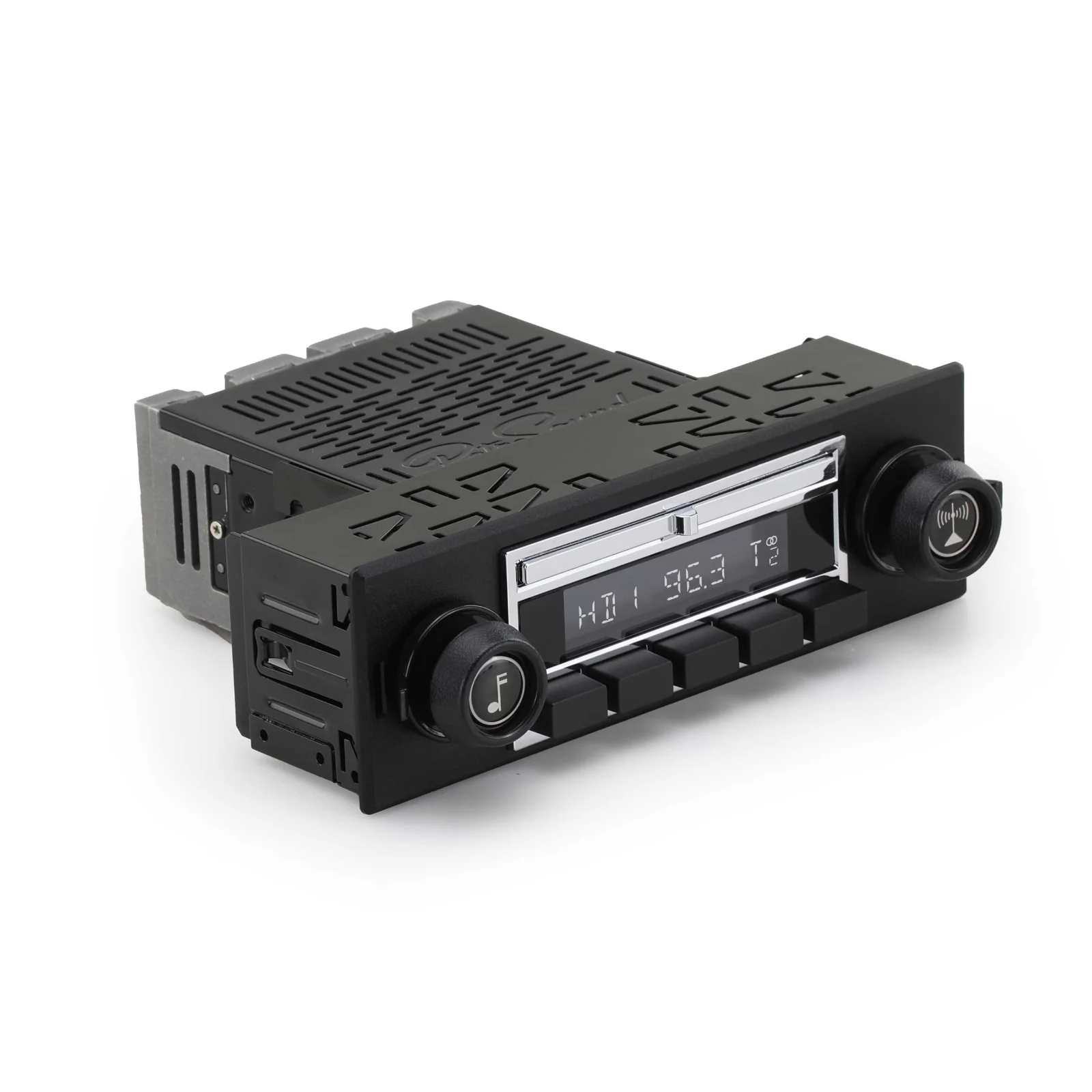 RetroSound Liberty Motor 2 Bluetooth Radio FM Black & Chrome Classic Car Stereo - Image 3