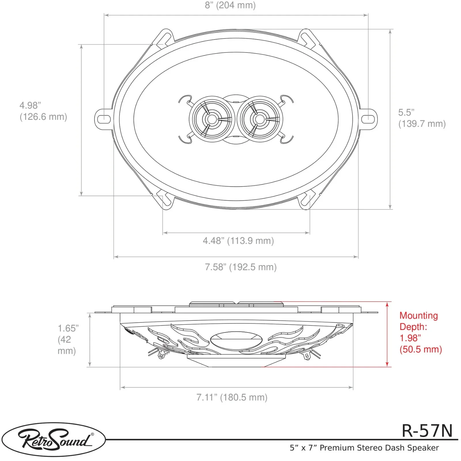 RetroSound Premium Single Triax Speaker 5x7 Inch with Bracket RS-UB1KT 60w RMS - Image 3