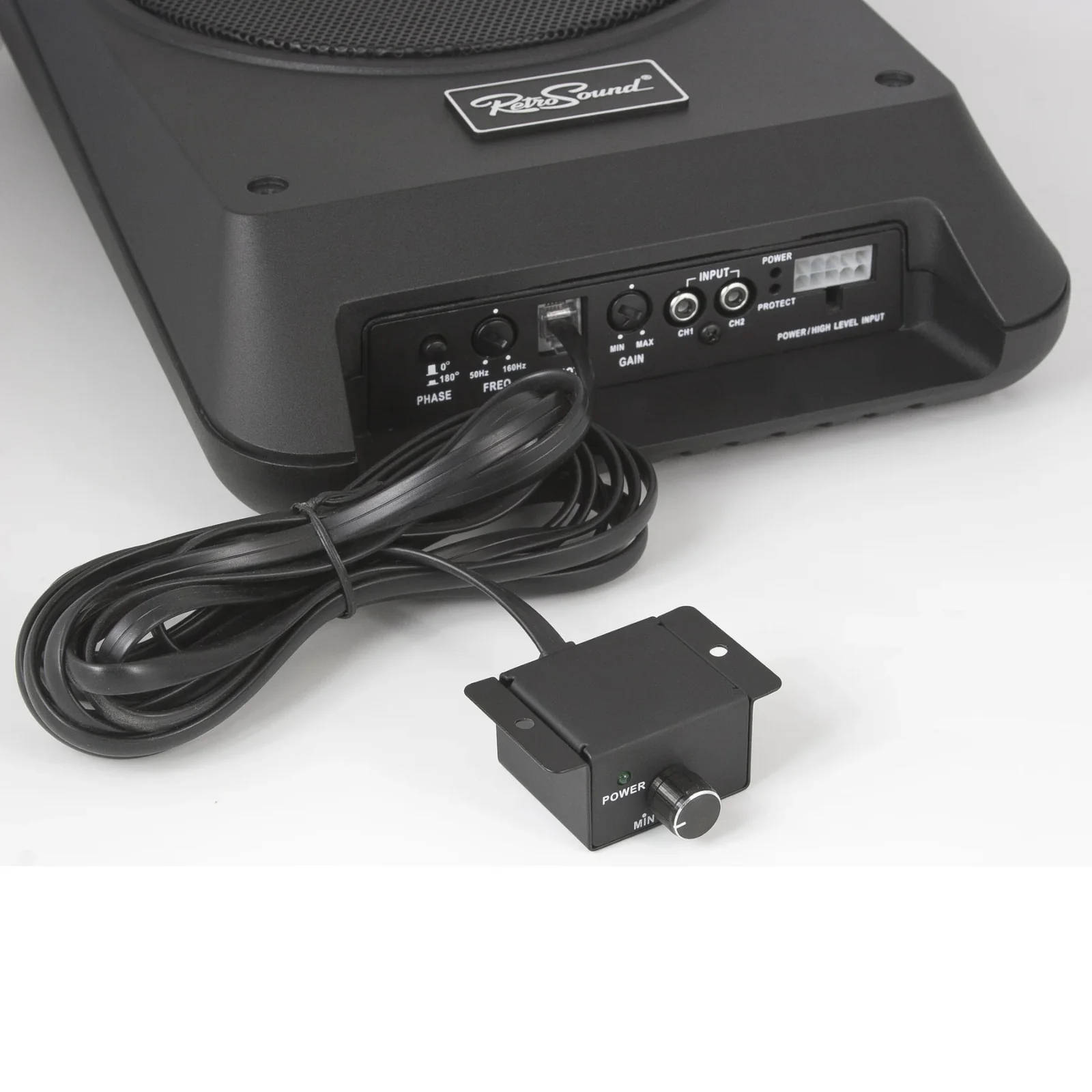 RetroSound Under Seat Sub 8 Inch Amplified Subwoofer with Wiring Kit & Bass Remote - Image 5