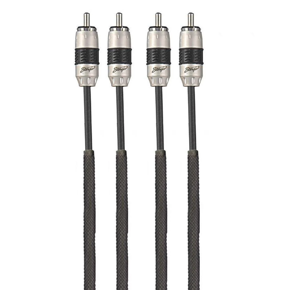 Stinger SI8412 8000 Series 4 Channel Triple Shielded RCA Interconnect Cable 3.7m