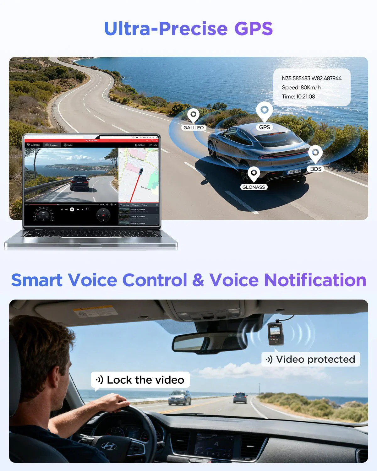 Viofo A119M Pro Dash Cam Front 1 Channel 4K HDR Mini Sony Starvis 2 GPS Camera - Image 3