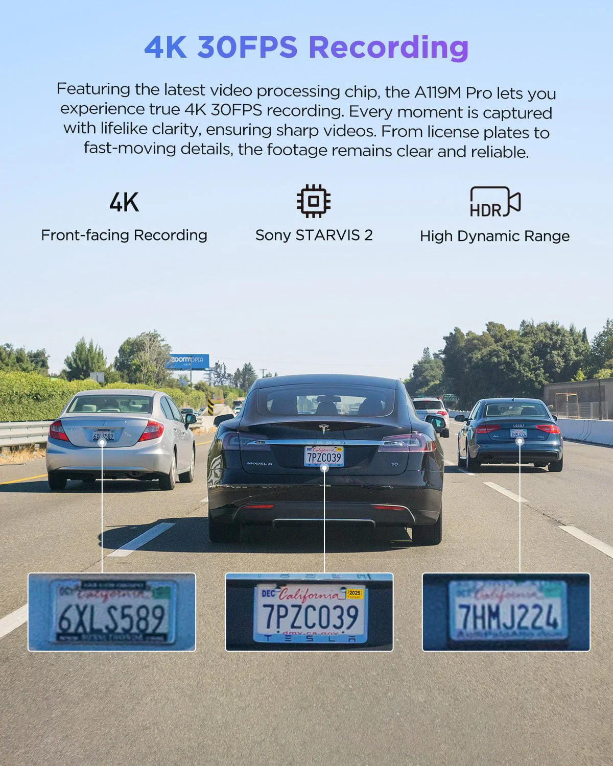 Viofo A119M Pro Dash Cam Front 1 Channel 4K HDR Mini Sony Starvis 2 GPS Camera - Image 4