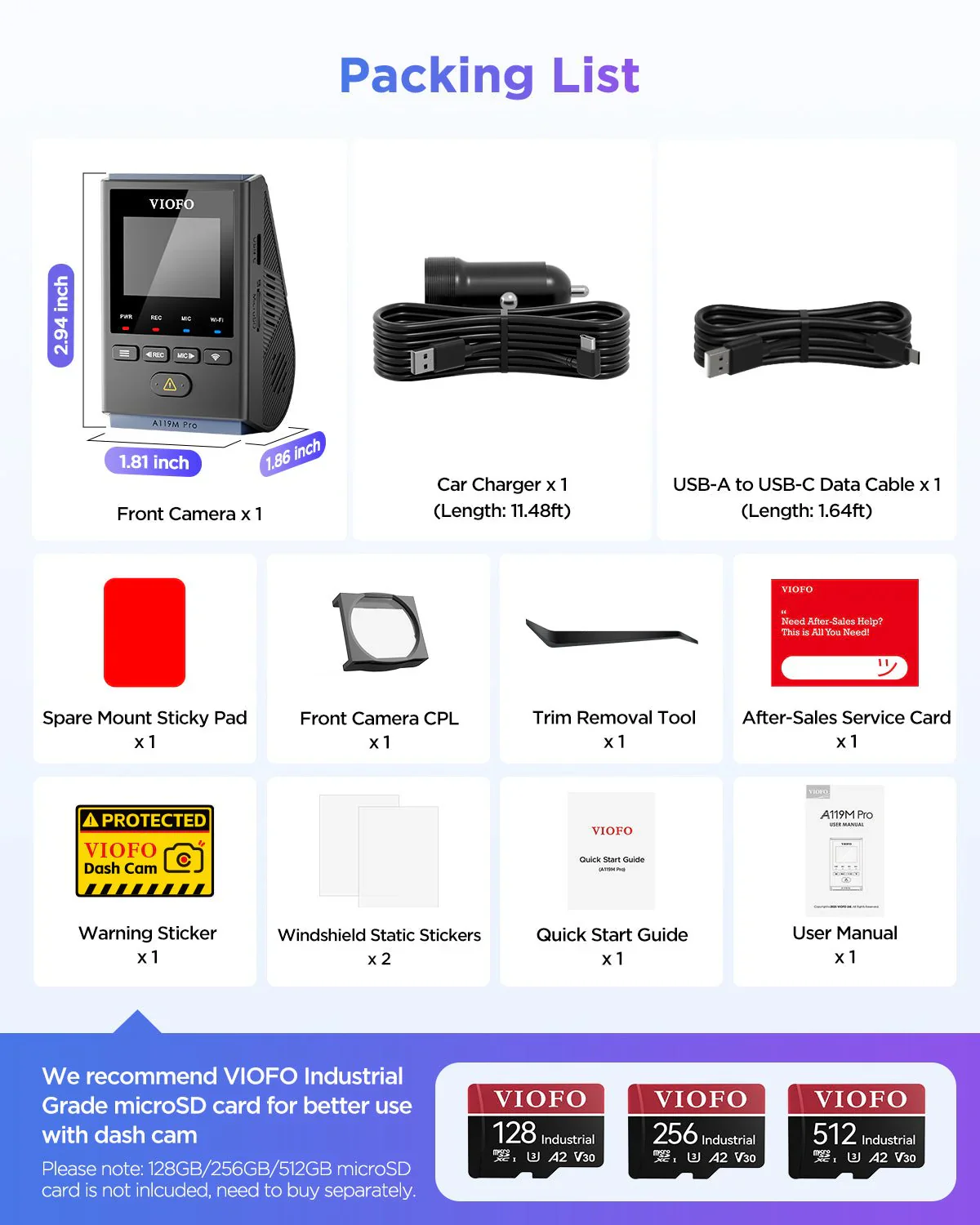 Viofo A119M Pro Dash Cam Front 1 Channel 4K HDR Mini Sony Starvis 2 GPS Camera - Image 8