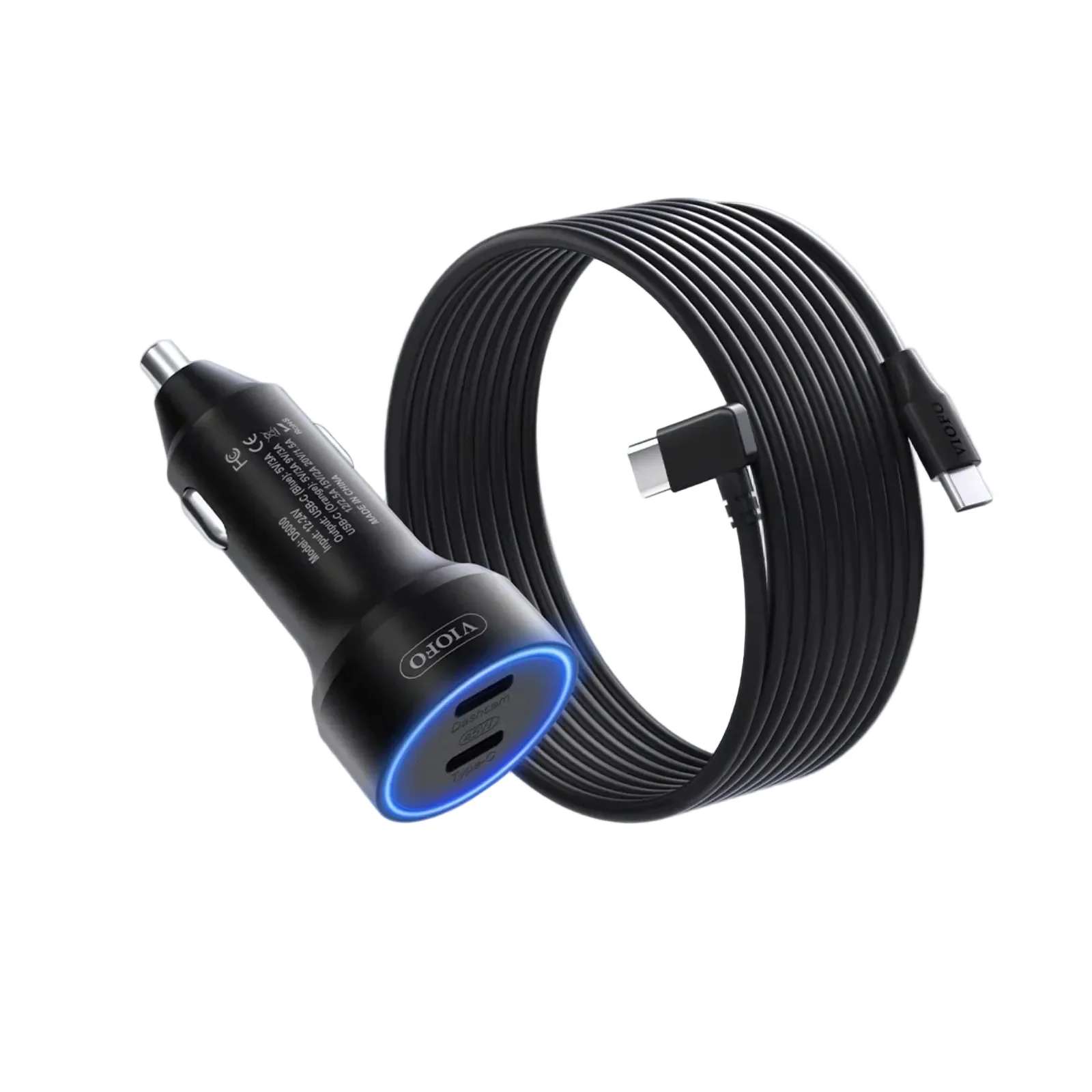 Viofo D6000 Dual USB C Cigarette Car Charger for A329 Series A229 Ultra Dash Cam