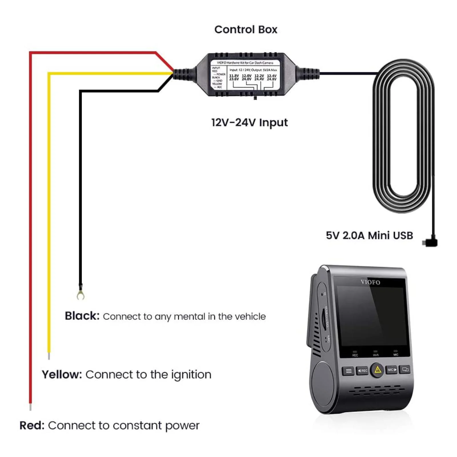 Viofo HK3 Hardwire Parking Mode Power Cable for A119 V3 & A129 Dash Cam Camera - Image 4