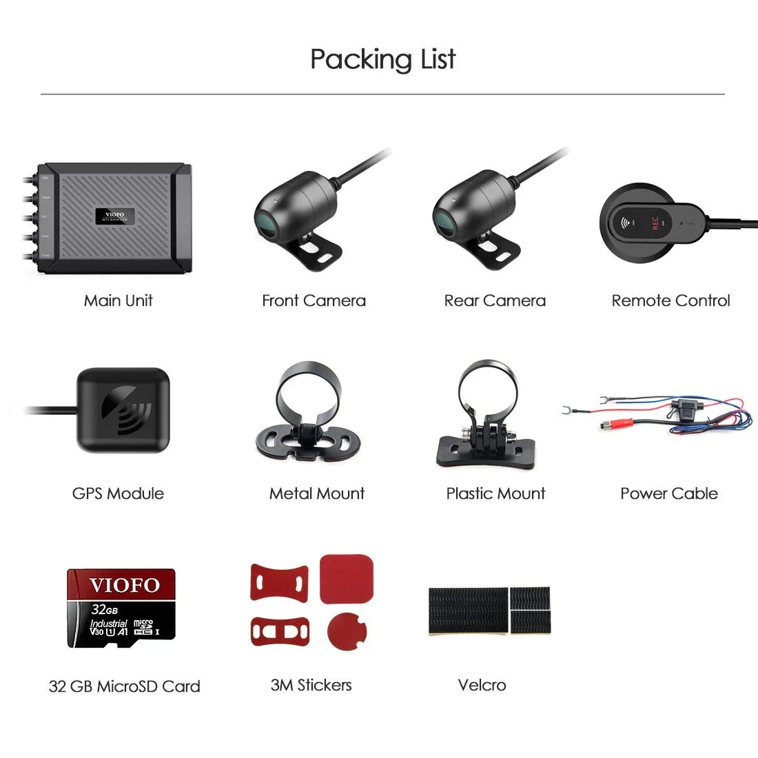 Viofo MT1 Motorcycle Dash Cam 1080p HD WiFi GPS Dual Channel Motorbike Camera - Image 6