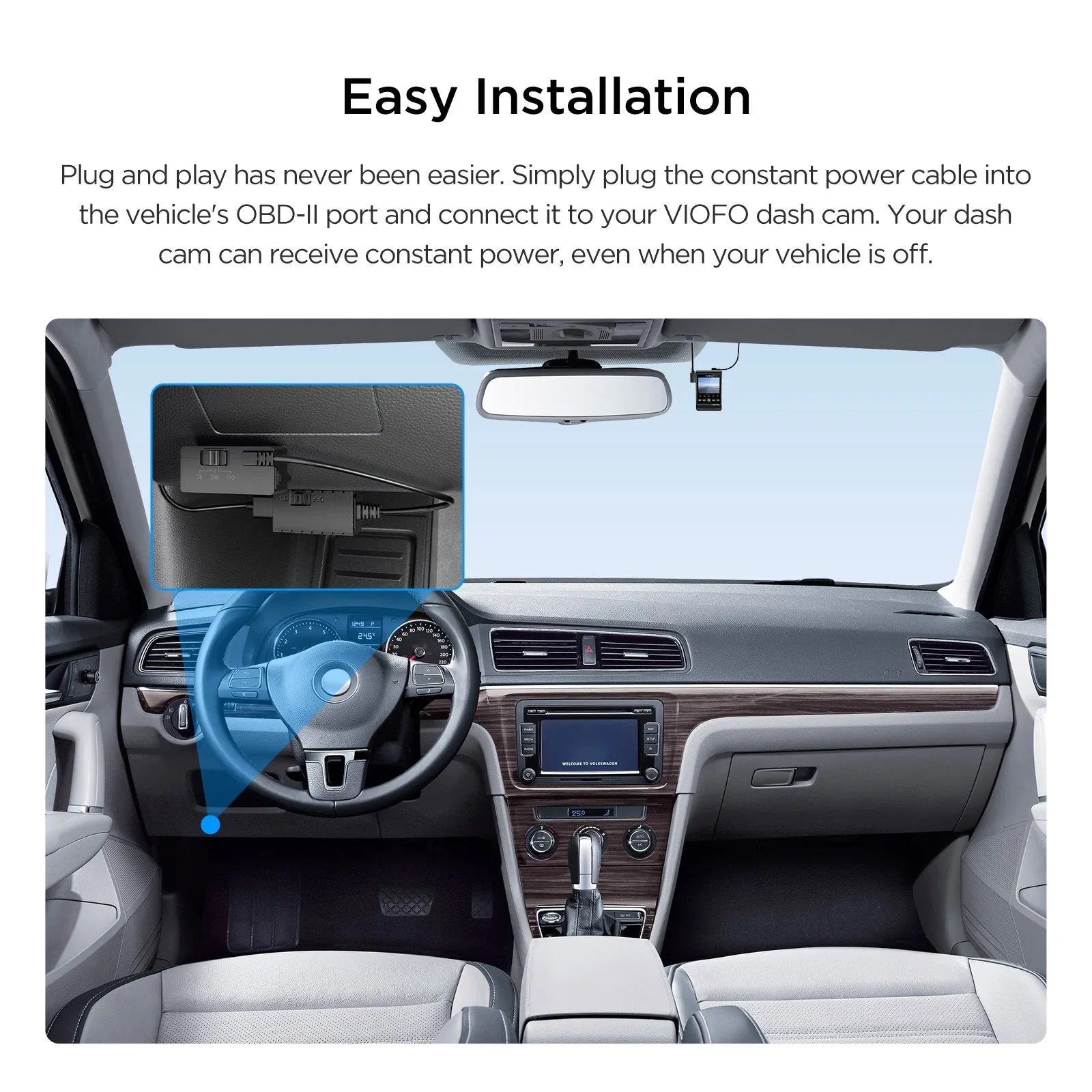 Viofo OP100 OBD-II USB Mini Constant Power Parking Mode Cable for A129 Series - Image 6